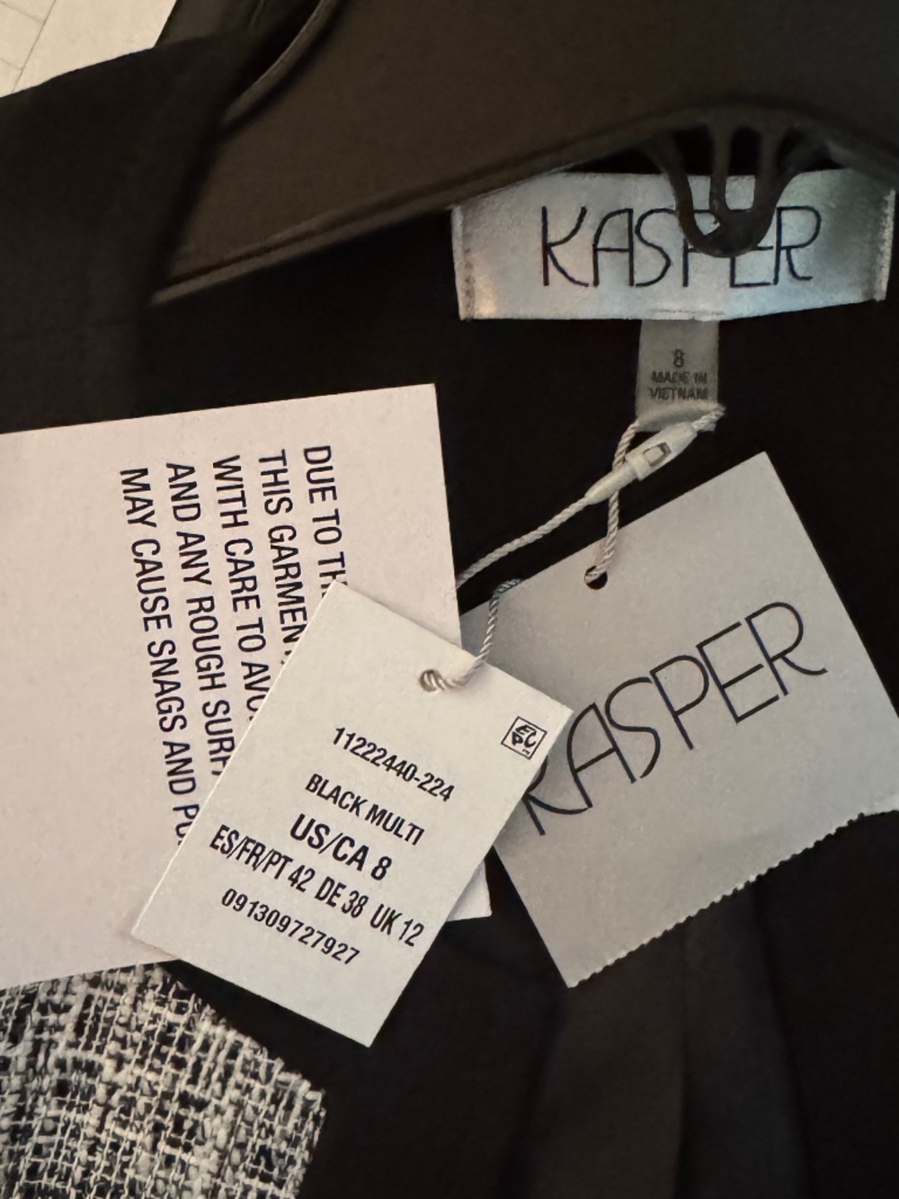 NWT (8) KASPER Contrast Trim Tweed Jacket - Picture 4 of 8